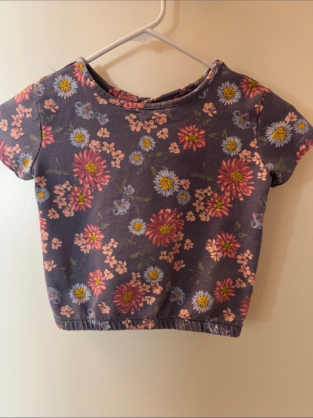 OshKosh B'gosh Purple Floral Short Sleeve Tee with Pink & Yellow Flowers